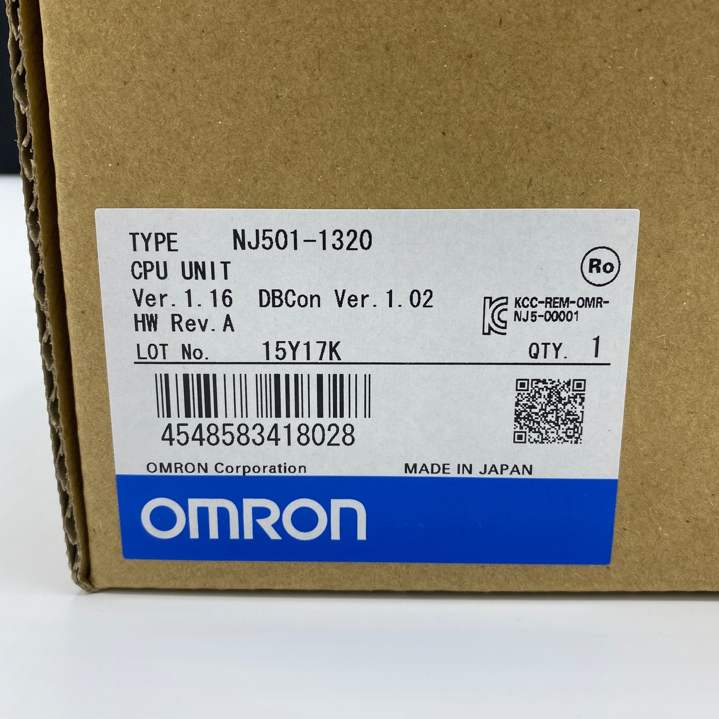 オムロン NJ501-1320 NJシリーズ CPUユニット